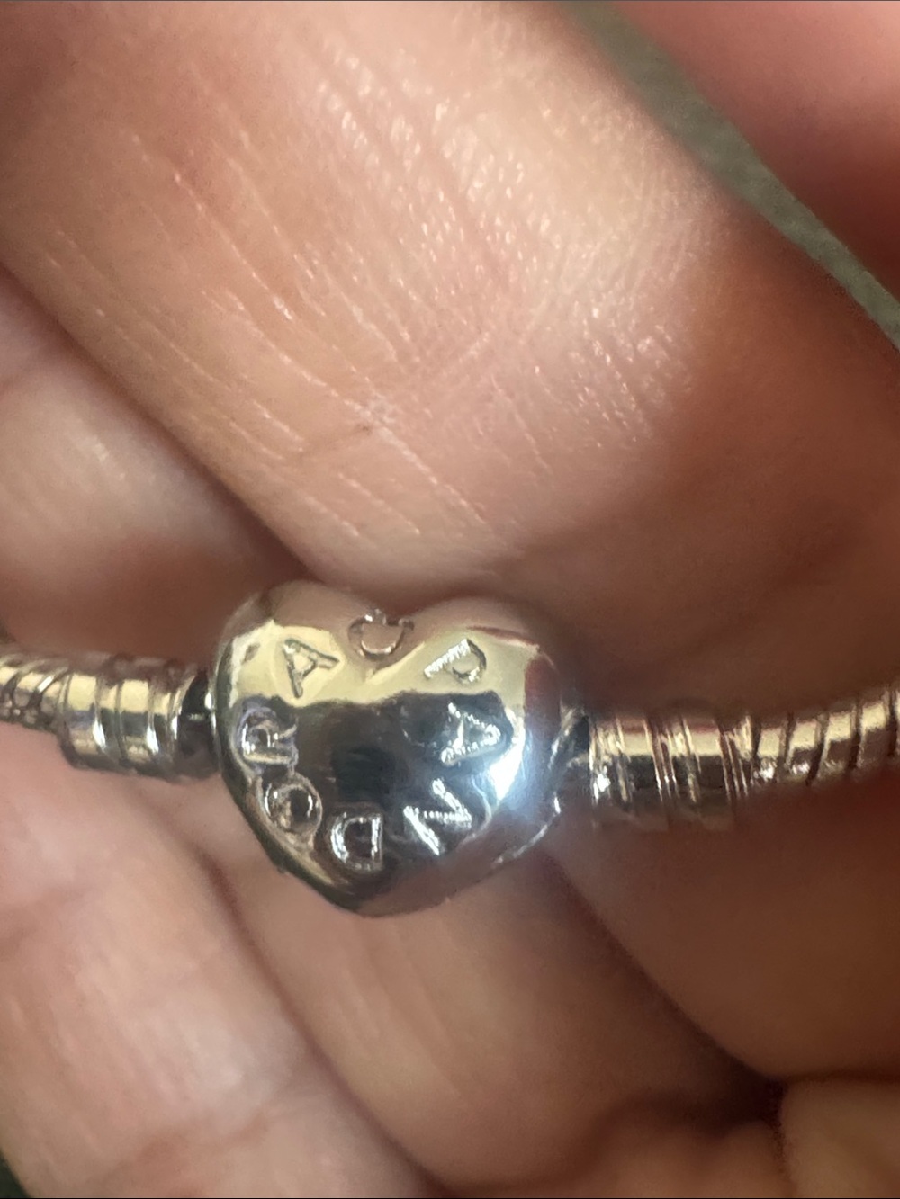 Pandora Heart Bead Charm - Silver Polished bracelet